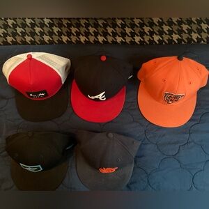 Mitchell & Ness Black and New Era fitted hats. 5 hats total